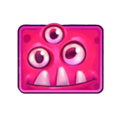 สัญลักษณ์รูปเอเลี่ยนสีชมพู ของเกม Blobsters Clusterbuster