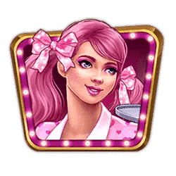 สัญลักษณ์รูปหญิงสาวผมชมพู ของเกม Peggy Sweets