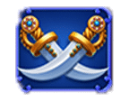 สัญลักษณ์รูปมีดสั้น ของเกม Elephant s Gold Buy Bonus Combo