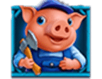 สัญลักษณ์รูปลูกหมูสีฟ้า ของเกม Three Piglets
